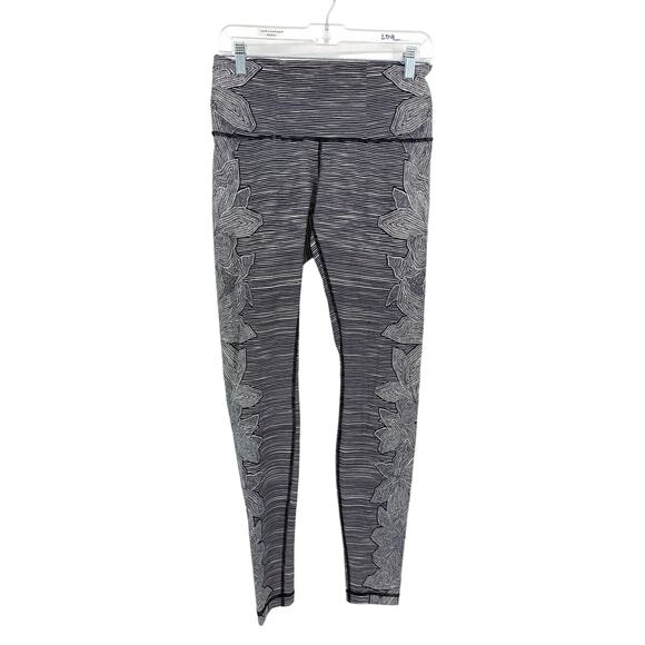 Lululemon Wunder Under Pant Womens Sz 10 Hi Rise Dottie Tribe White Black - Picture 1 of 4